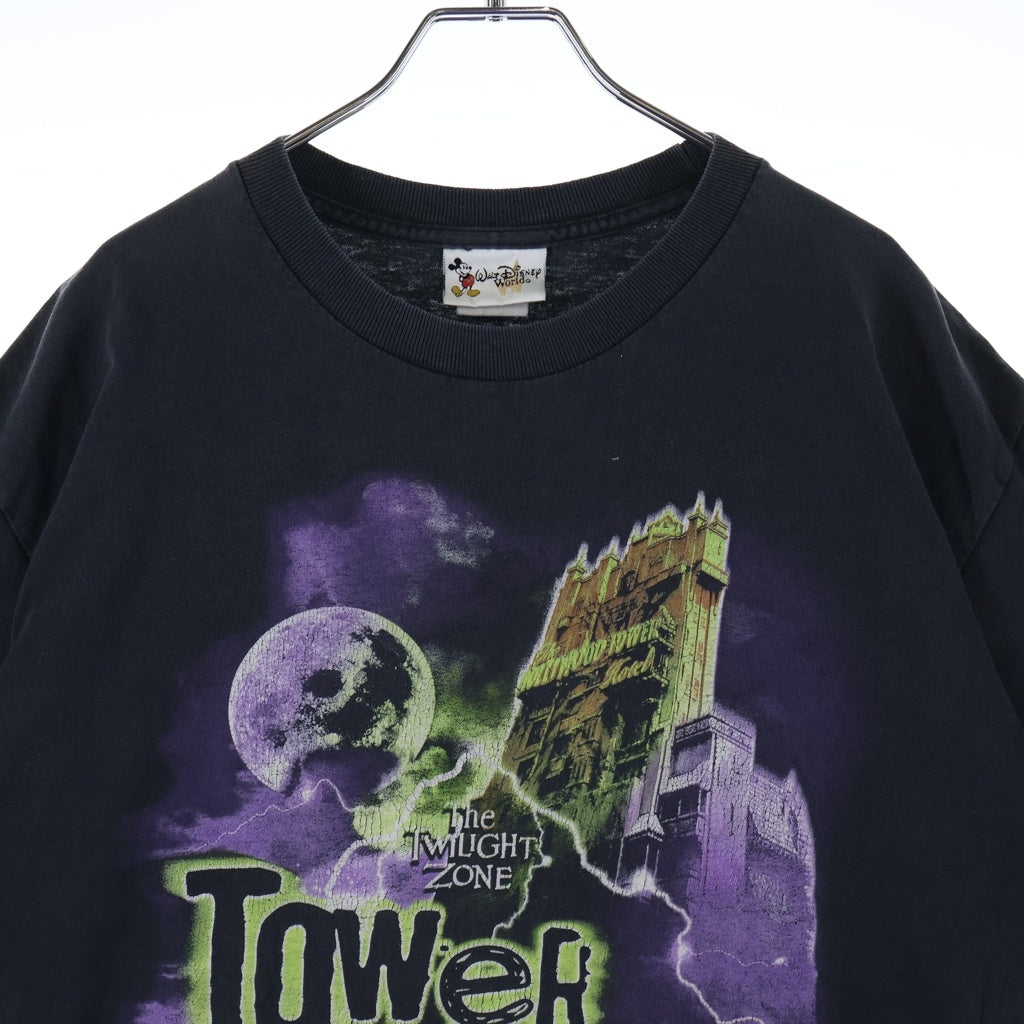 VINTAGE(ヴィンテージ) 90S Disney TOWER OF TERROR SURVIVED TEE ディズニー タワーオブテラー サヴァイヴド クルーネック半袖Tシャツカットソー ブラック
