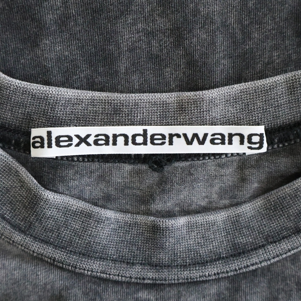 ALEXANDER WANG(アレキサンダーワン) Chrome Graphic T-Shirt クローム グラフィック ウォッシュド加工 クルーネック半袖Tシャツカットソー グレー UCC3221542