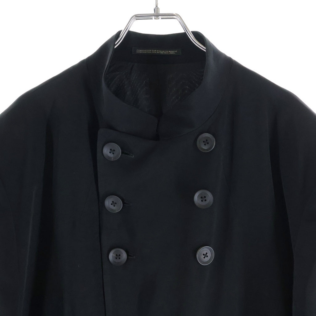Yohji Yamamoto POUR HOMME(ヨウジヤマモト プールオム) TA TUXEDO ATTACHABLE COLLAR JACKET TAタキシード アタッチブル スタンドカラー ジャケット ロングコート ブラック HO-J20-500