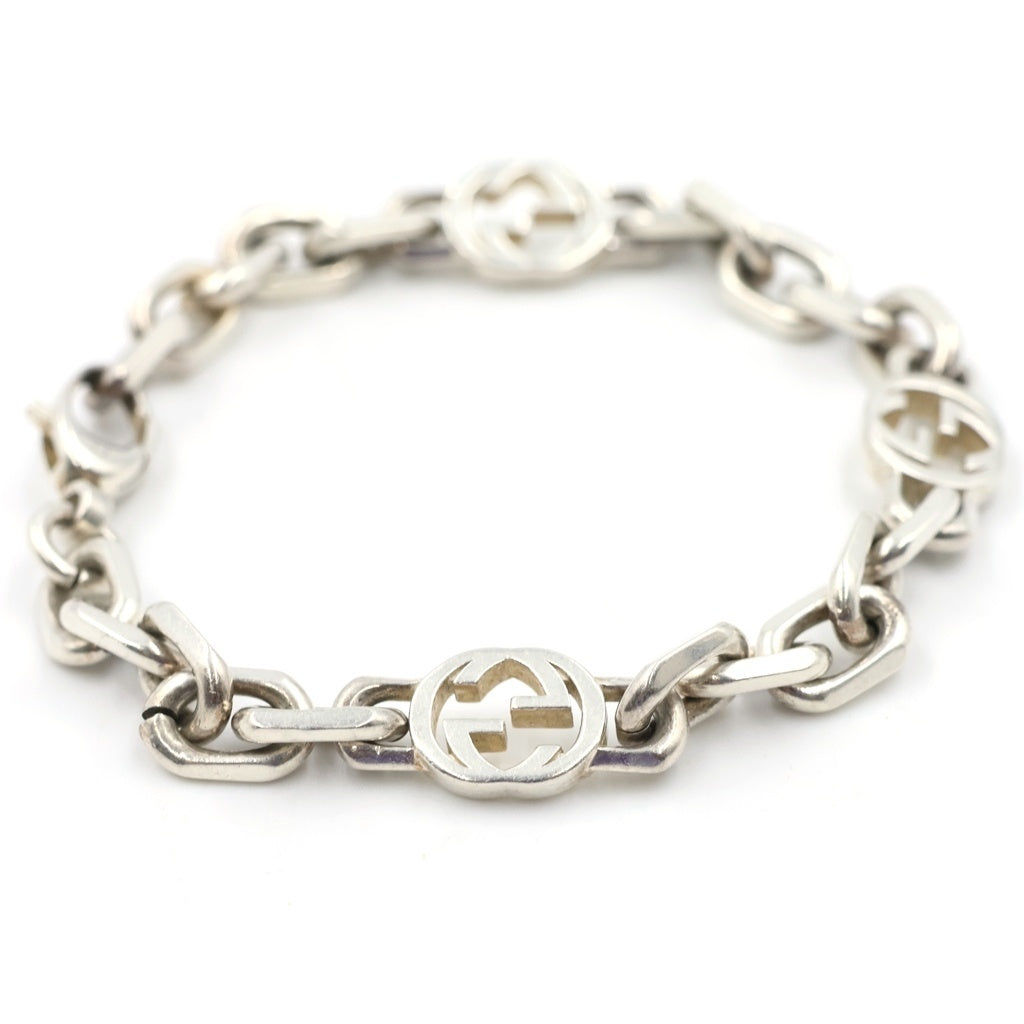 GUCCI(グッチ) SILVER925 インターロッキングG チェーン ブレスレット シルバー レディース