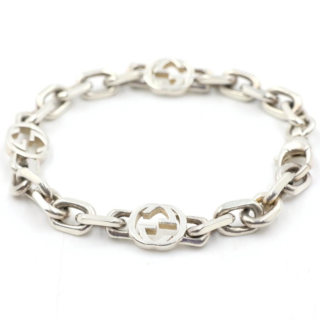 GUCCI(グッチ) SILVER925 インターロッキングG チェーン ブレスレット シルバー レディース