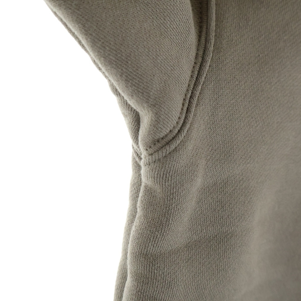 FEAR OF GOD ESSENTIALS(フィアオブゴッド エッセンシャルズ) 20AW Half Zip Pullover Cement ヘザーオートミール 両面ラバーロゴプリント ハーフジップスウェットトレーナー グレージュ