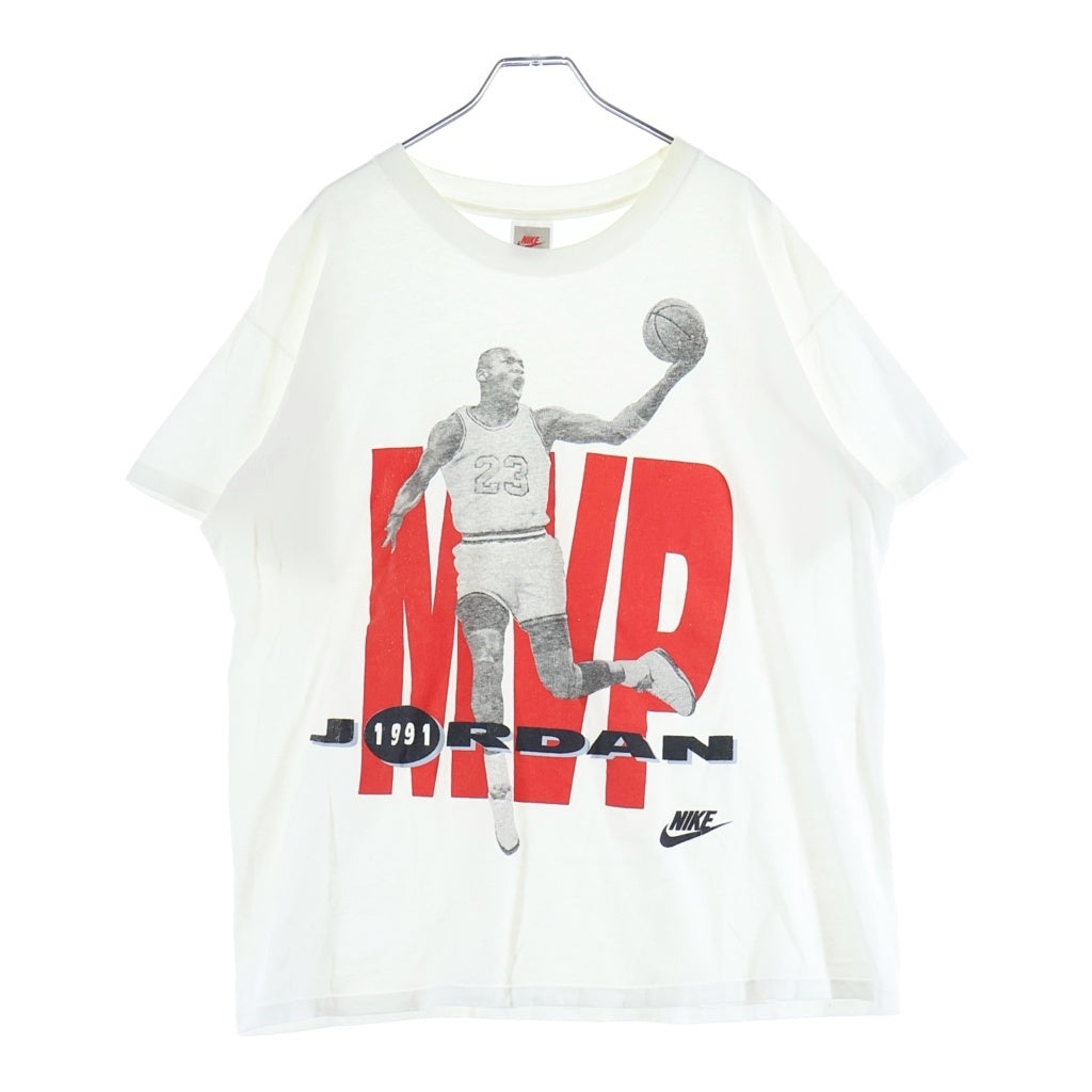 NIKE(ナイキ) 90S VINTAGE 1991 JORDAN PRINT T-SHIRT ヴィンテージ シングルステッチ 銀タグ マイケル ジョーダン プリント クルーネック 半袖Tシャツ ホワイト