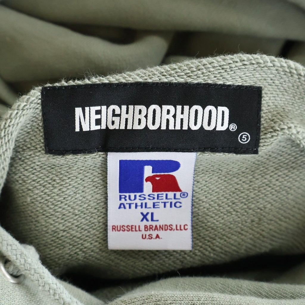 NEIGHBORHOOD(ネイバーフッド) 22SS × RUSSELL ATHLETIC Sweat Parka ラッセルアスレチック 長袖プルオーバーパーカーフーディ グレー 221XRRUN-CSM02