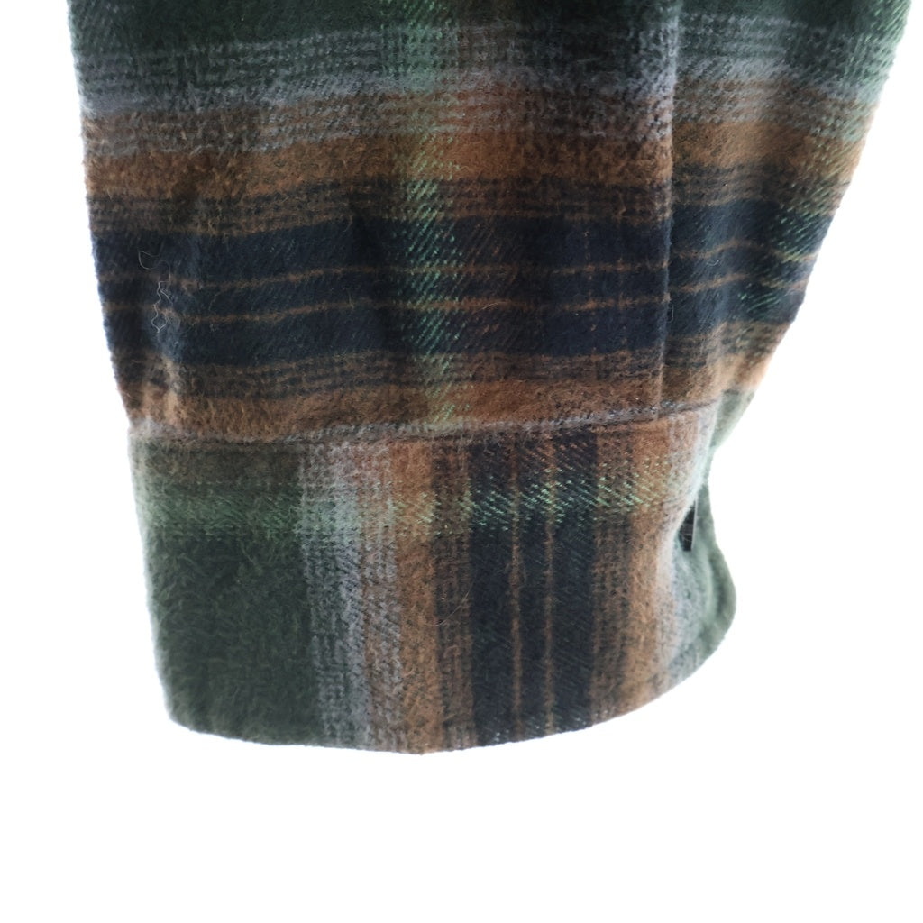 SUPREME(シュプリーム) 24SS Shadow Plaid Flannel Zip Up Shirt シャドウ プレイド フランネル 長袖ジップアップシャツジャケット グリーン/ブラウン
