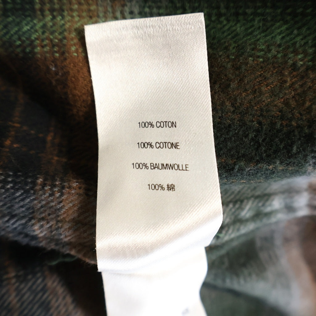 SUPREME(シュプリーム) 24SS Shadow Plaid Flannel Zip Up Shirt シャドウ プレイド フランネル 長袖ジップアップシャツジャケット グリーン/ブラウン