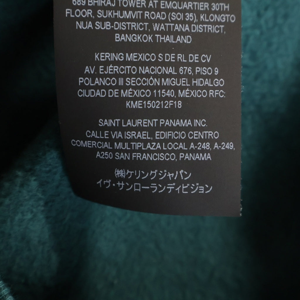 SAINT LAURENT PARIS(サンローランパリ) 22AW フロントロゴ刺繍 クルーネック長袖スウェットトレーナー グリーン 737738