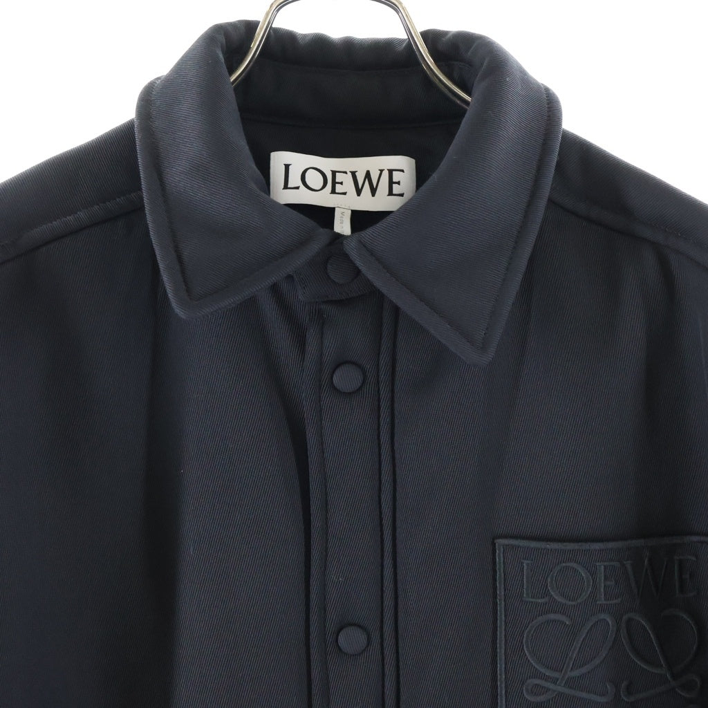 LOEWE(ロエベ) Anagram Puffer Jacket アナグラム 刺繍 ウール 中綿 パファージャケット ブラック H526Y05WAC