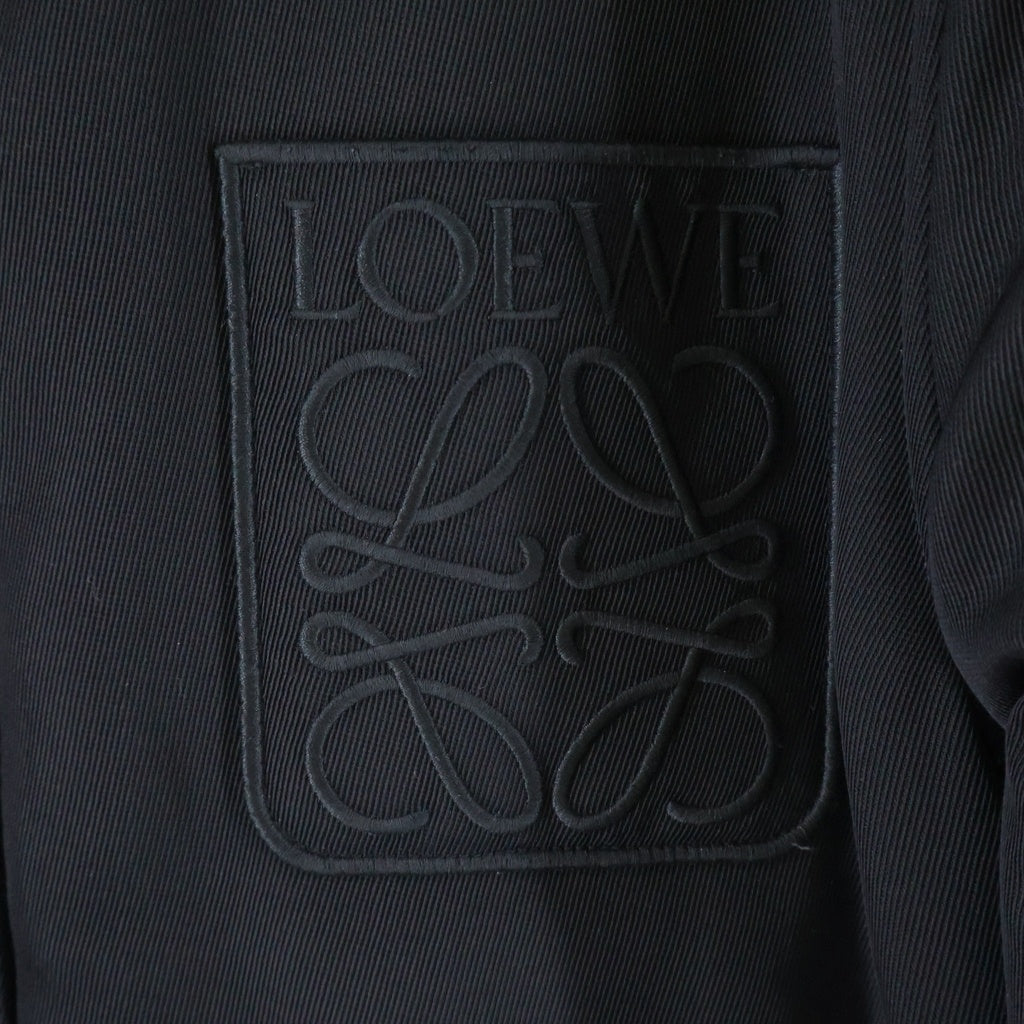 LOEWE(ロエベ) Anagram Puffer Jacket アナグラム 刺繍 ウール 中綿 パファージャケット ブラック H526Y05WAC