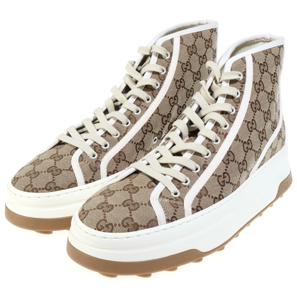 GUCCI(グッチ) GUCCI TENNIS 1977 グッチ テニス GGキャンバス ハイカットスニーカー ベージュ 745999