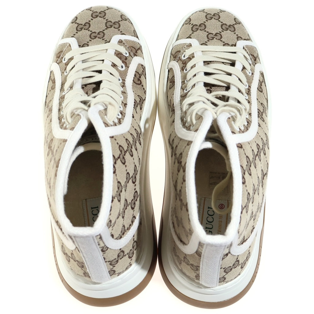 GUCCI(グッチ) GUCCI TENNIS 1977 グッチ テニス GGキャンバス ハイカットスニーカー ベージュ 745999