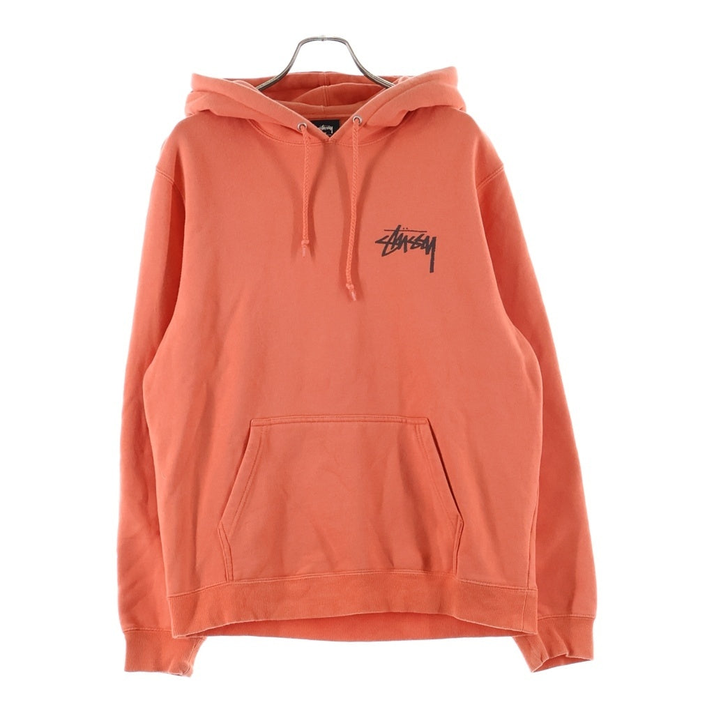 STUSSY(ステューシー) BASIC STUSSY HOOD ベーシック ステューシー フード ワンポイントロゴプリント プルオーバー フーディー パーカー オレンジ Z4000SAS19 94974