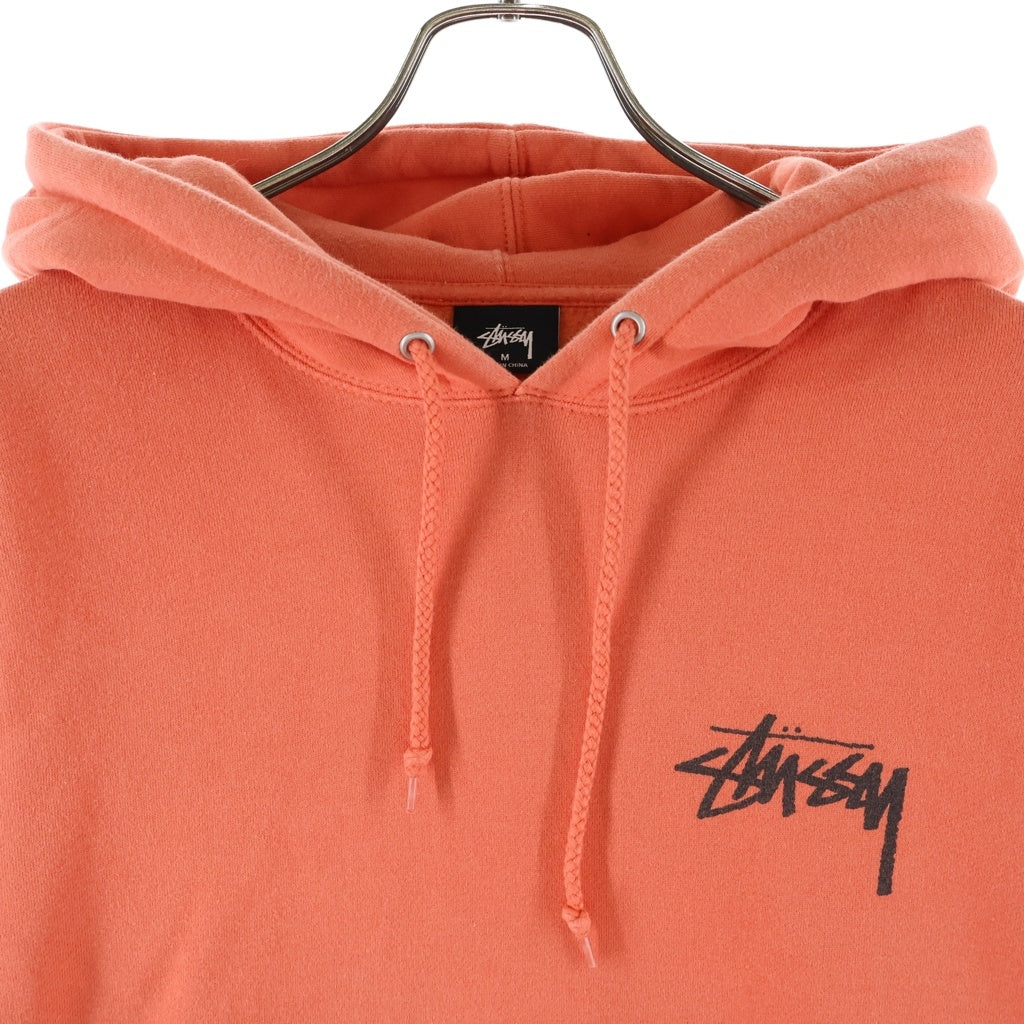STUSSY(ステューシー) BASIC STUSSY HOOD ベーシック ステューシー フード ワンポイントロゴプリント プルオーバー フーディー パーカー オレンジ Z4000SAS19 94974