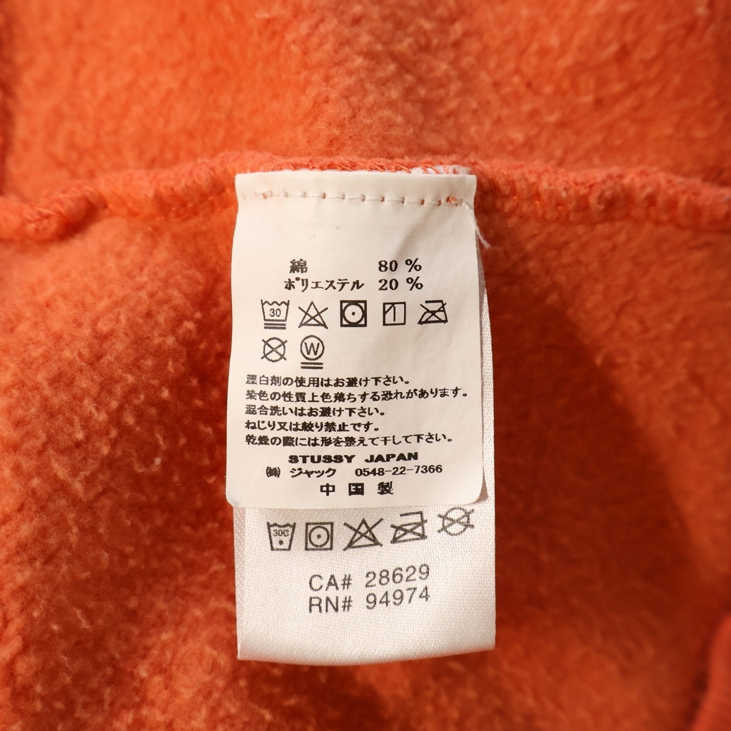 STUSSY(ステューシー) BASIC STUSSY HOOD ベーシック ステューシー フード ワンポイントロゴプリント プルオーバー フーディー パーカー オレンジ Z4000SAS19 94974