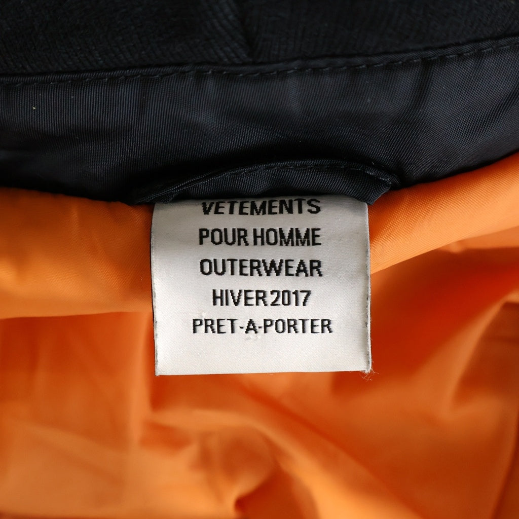 VETEMENTS(ヴェトモン) 16AW Total Fucking Darkness Bomber jacket トータルファッキンダークネス ボンバージャケット ブラック MH17JA12