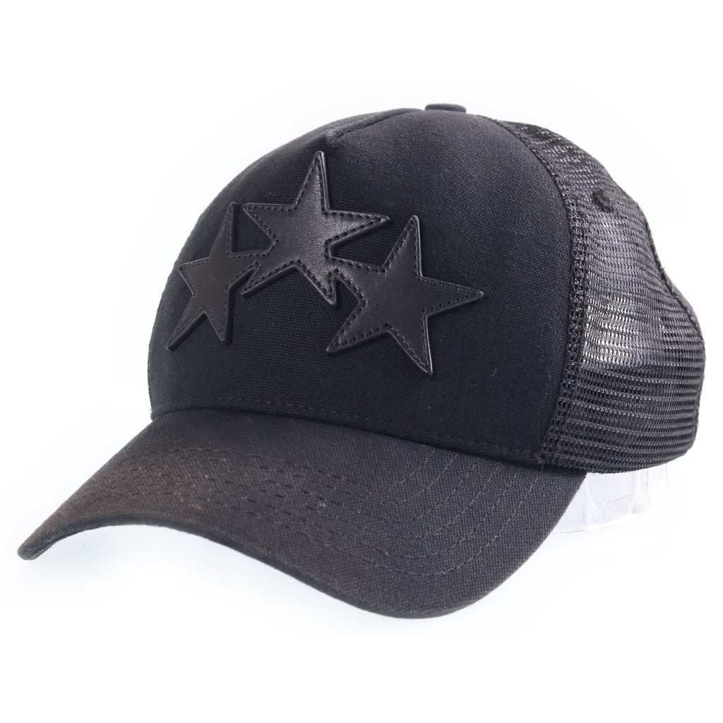 AMIRI(アミリ) 3 STAR TRUCKER HAT スリースター トラッカーハット メッシュキャップ ブラック SR1XMAH002SAMHDC