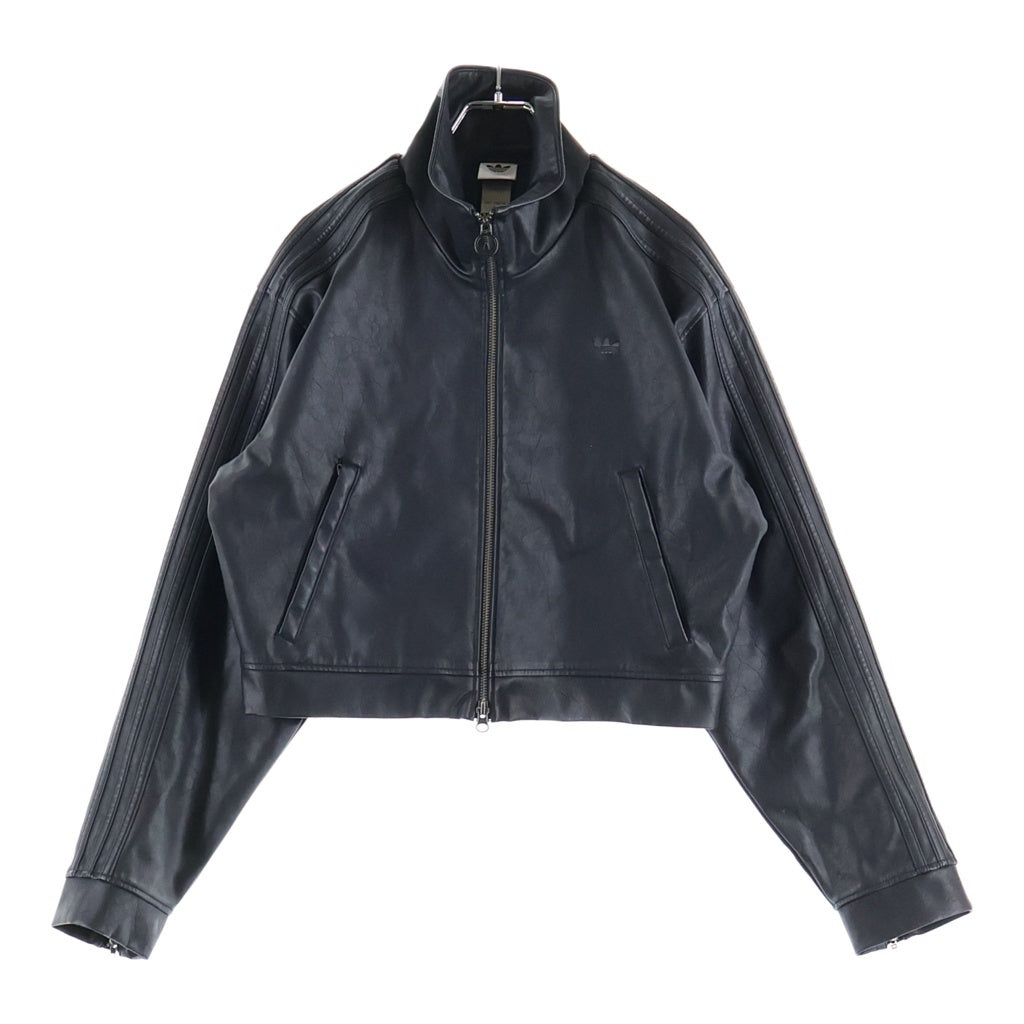 adidas(アディダス) W PLEATHER TT ファイヤーバード フェイクレザー プレザー ジャケット ブラック レディース JW7291