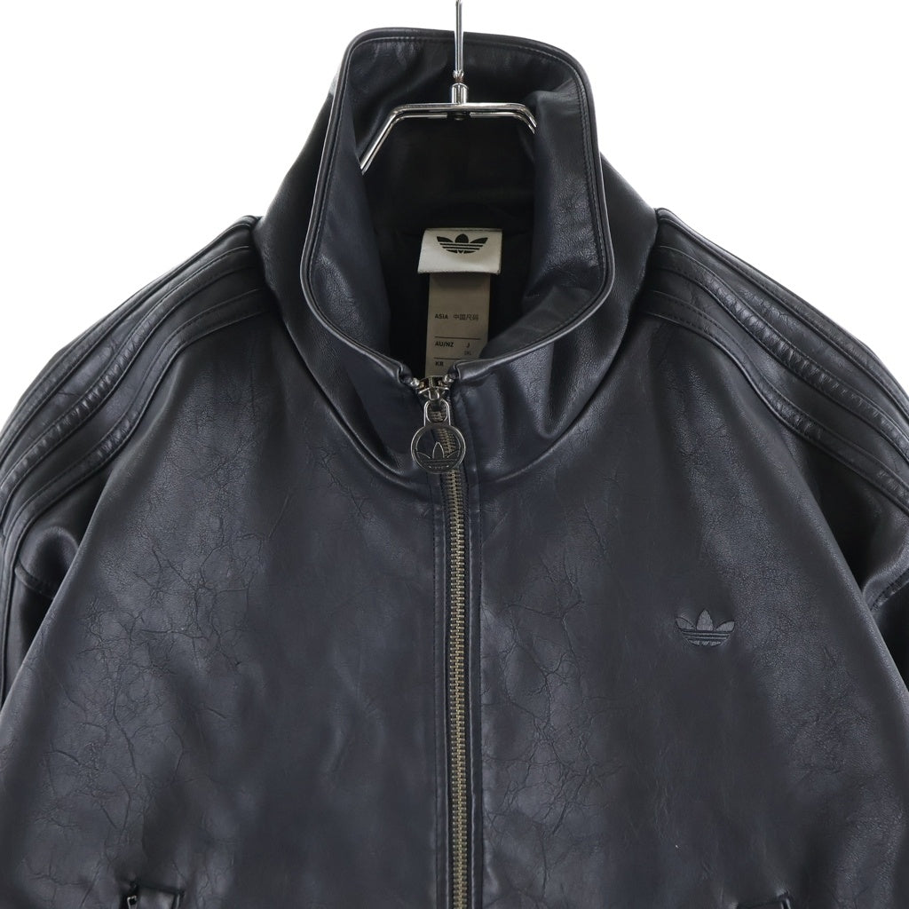 adidas(アディダス) W PLEATHER TT ファイヤーバード フェイクレザー プレザー ジャケット ブラック レディース JW7291