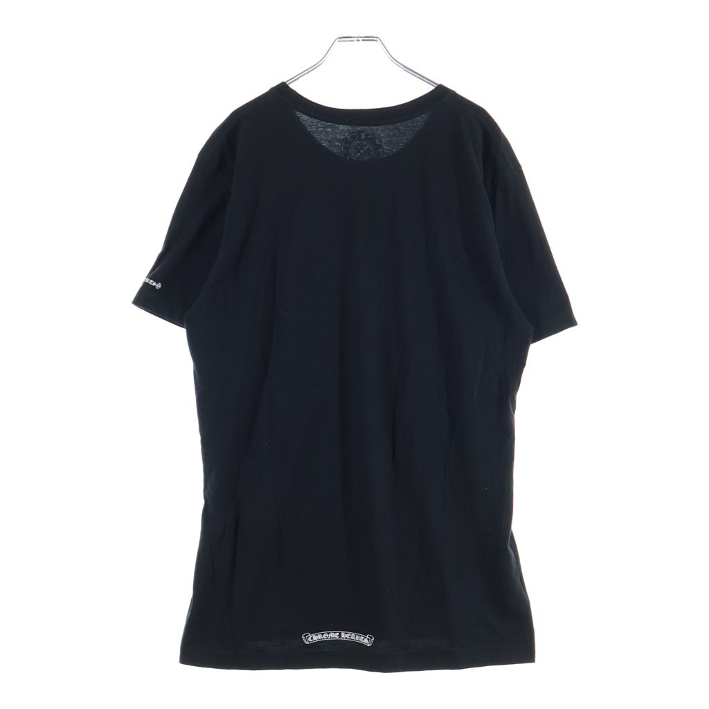 CHROME HEARTS(クロムハーツ) NECK LOGO S/S TEE ネックロゴプリント チェストポケット クルーネック半袖Tシャツ カットソー ブラック
