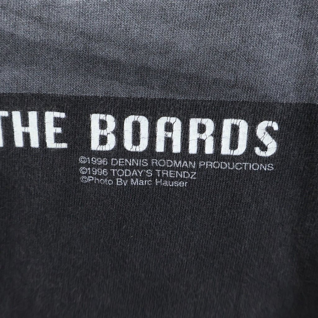 VINTAGE(ヴィンテージ) 90S DENNIS RODMAN NBA CHAIRMAN OF THE BOAEDS T-SHIRT 1996コピーライト ダブルステッチ デニス ロッドマン エヌビーエー チェアマン オブ ザ ボード クルーネック半袖Tシャツ