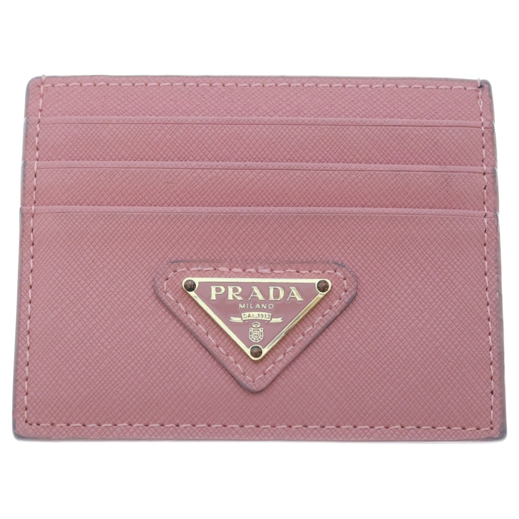 PRADA(プラダ) SAFFIANO TRIANG サフィアーノ トライアングルロゴ レザーカードケース ピンク 1MC025QHH レディース