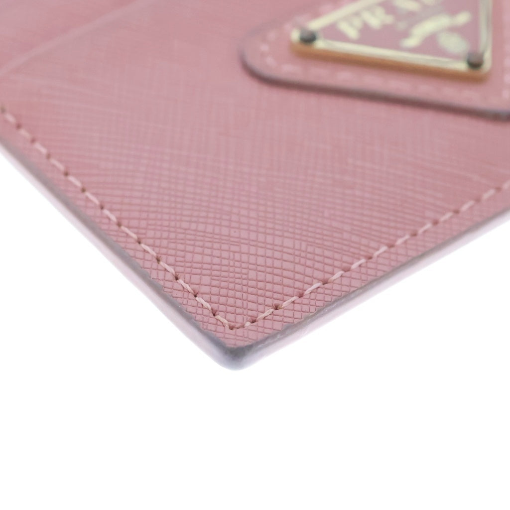 PRADA(プラダ) SAFFIANO TRIANG サフィアーノ トライアングルロゴ レザーカードケース ピンク 1MC025QHH レディース