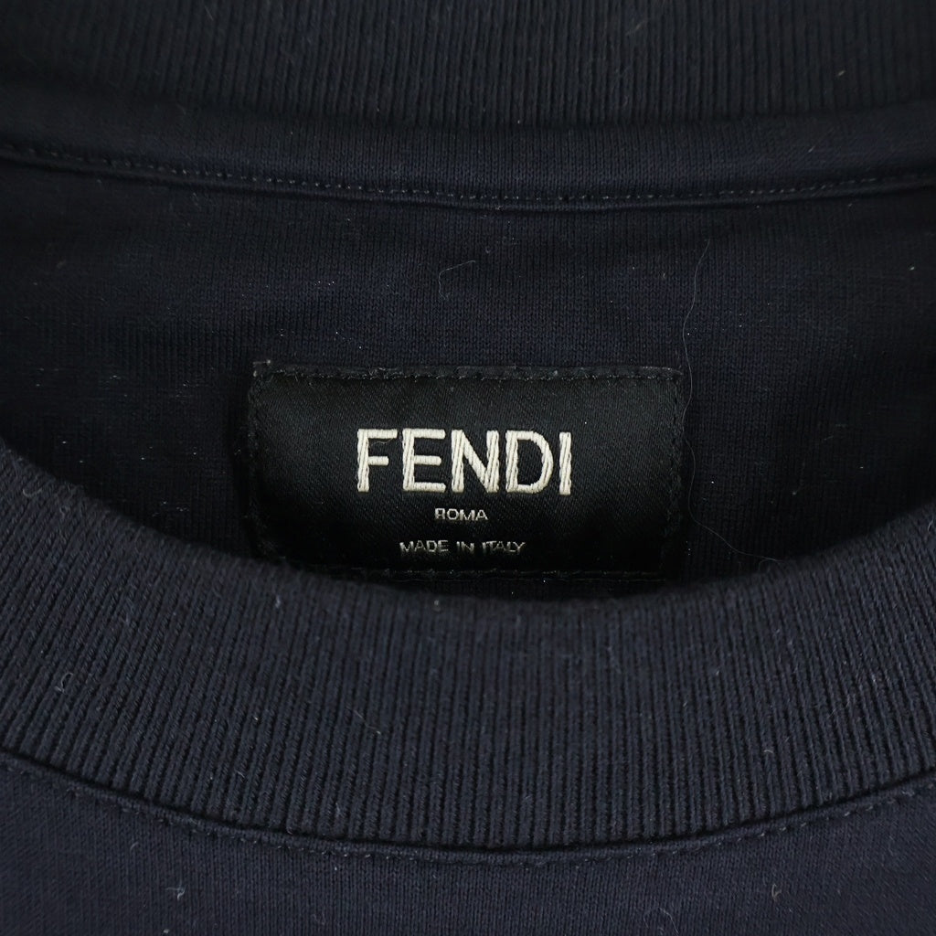FENDI(フェンディ) FFジップ胸ポケット クルーネック半袖Tシャツカットソー ブラック FY1257 APM4
