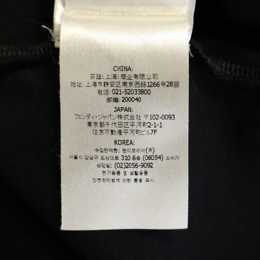 FENDI(フェンディ) FFジップ胸ポケット クルーネック半袖Tシャツカットソー ブラック FY1257 APM4