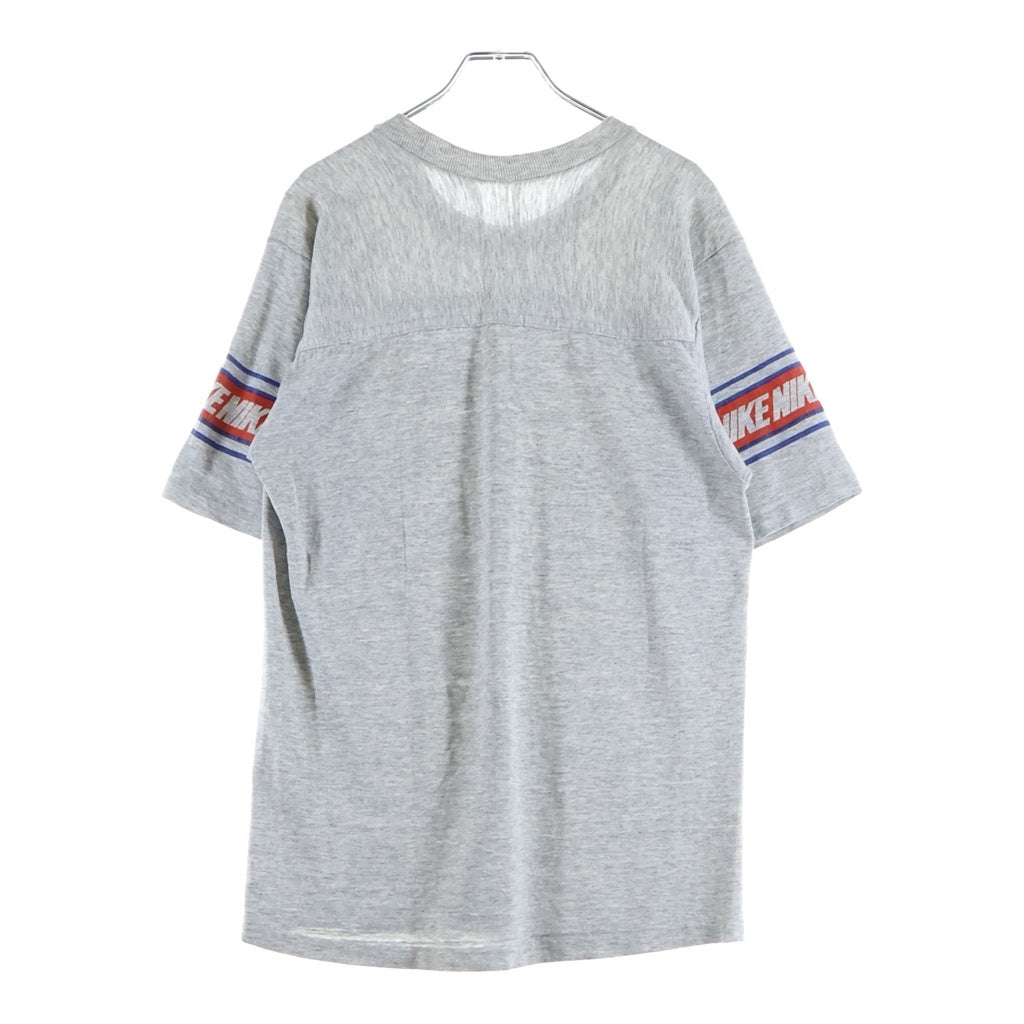 NIKE(ナイキ) 70S オレンジタグ 袖ナイキロゴプリント クルーネック半袖Tシャツカットソー グレー