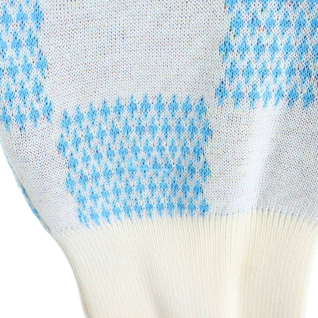 LOUIS VUITTON(ルイヴィトン) 21SS ダミエ ディストーデット ハーフジップニット マルチカラー ブルー RM211 ZLW HKN79W