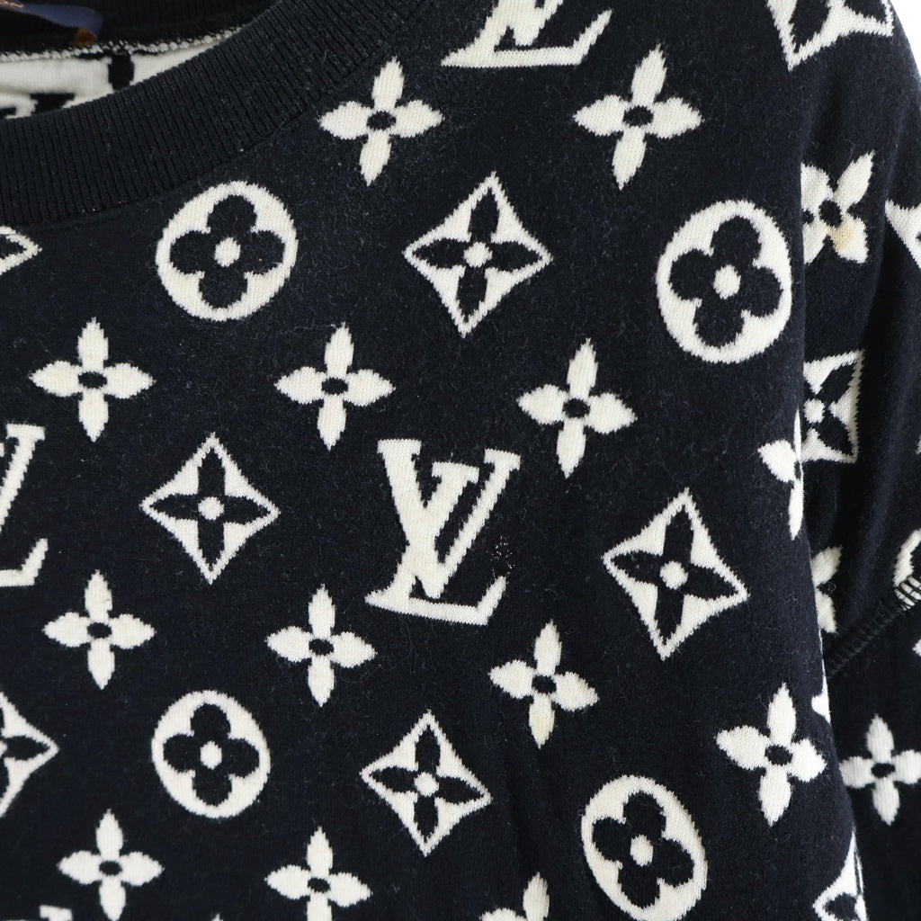 LOUIS VUITTON(ルイヴィトン) 20SS フルモノグラムジャカードクルーネックスウェットトレーナー ブラック RM201Q TCJ HIY53W