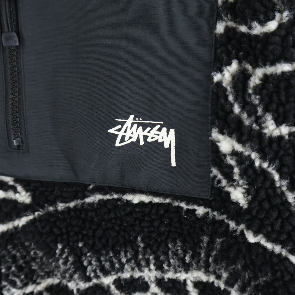 STUSSY(ステューシー) 22AW Dragon Sherpa Jacket ドラゴン リバーシブル フリースジャケット ブラック