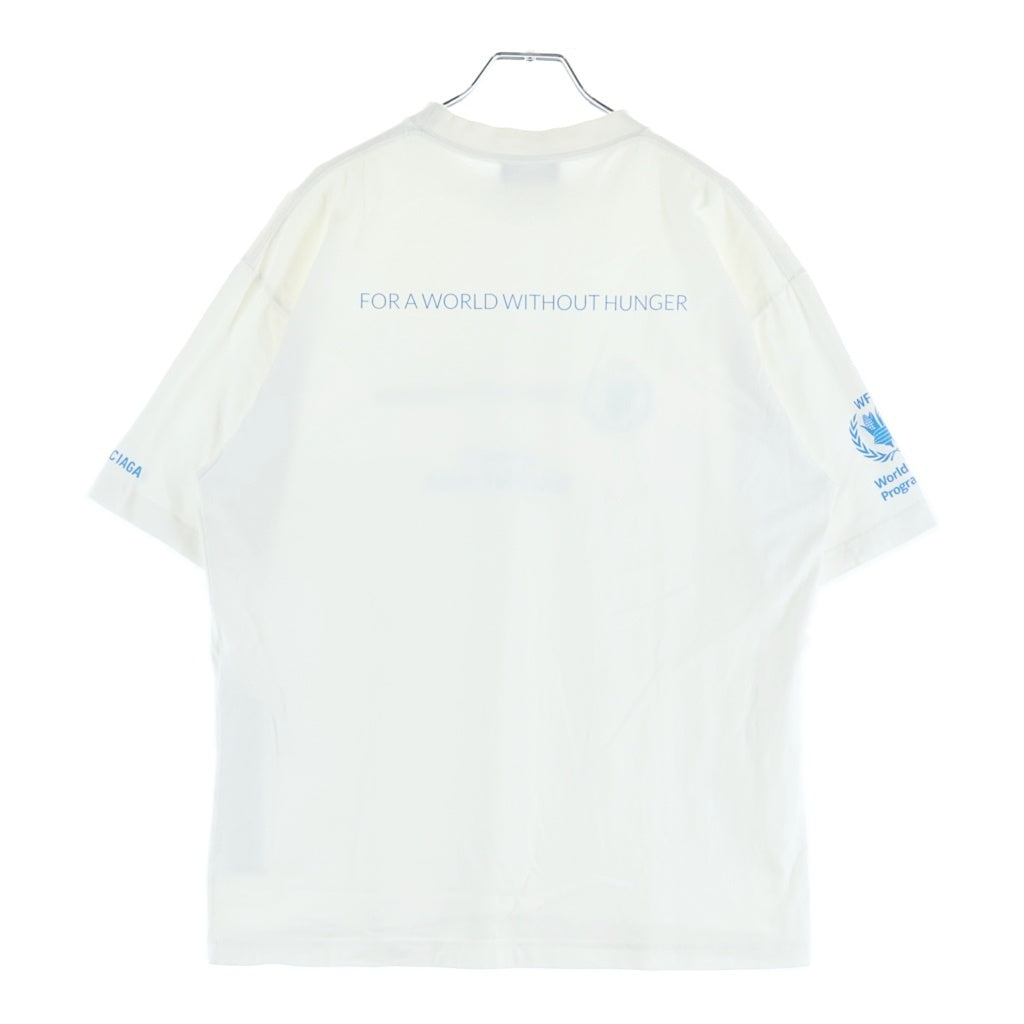 BALENCIAGA(バレンシアガ) 22SS ×WFP LOGO PRINT T-SHIRT フロントロゴプリントクルーネック半袖Tシャツカットソー ホワイト 612966 TMVL2