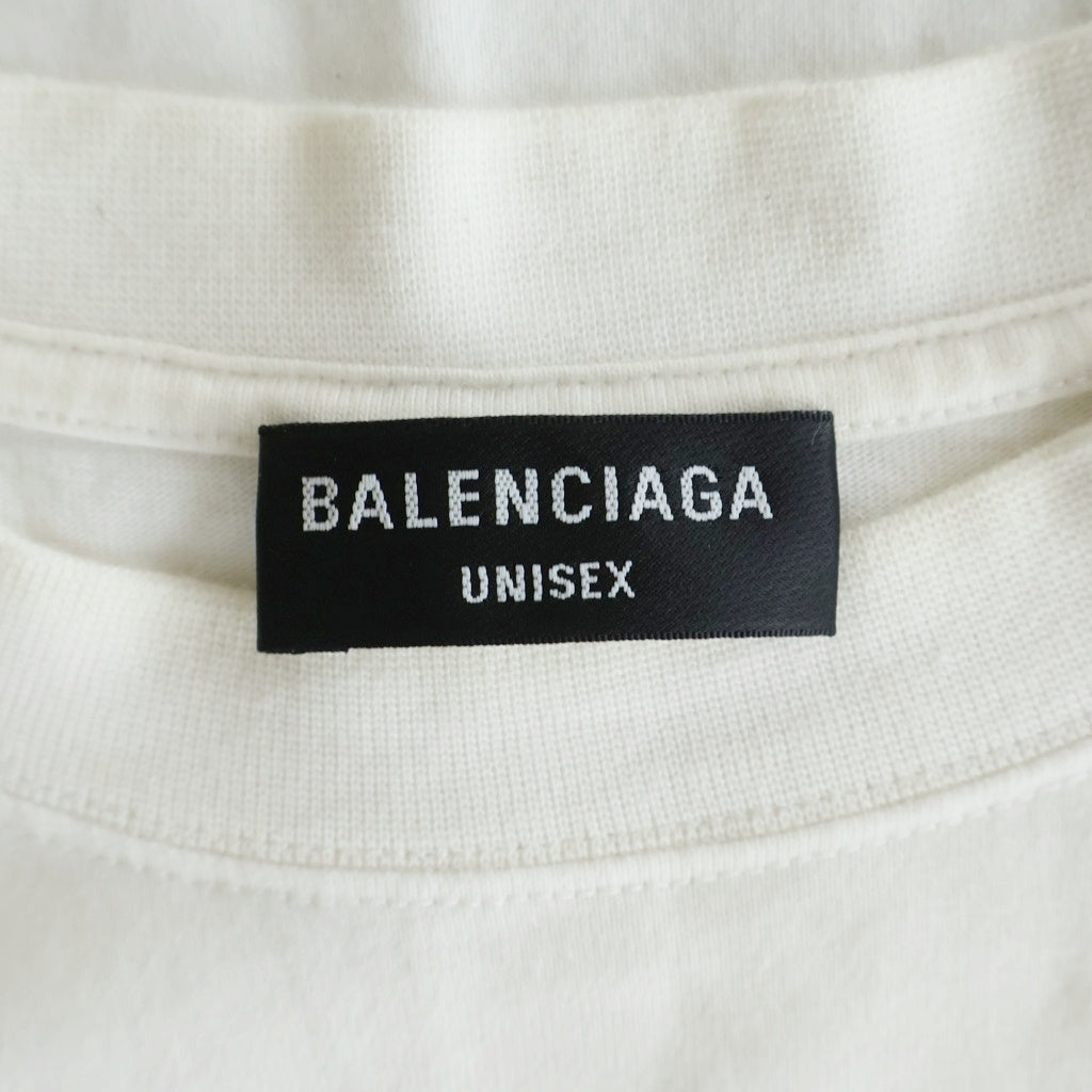 BALENCIAGA(バレンシアガ) 22SS ×WFP LOGO PRINT T-SHIRT フロントロゴプリントクルーネック半袖Tシャツカットソー ホワイト 612966 TMVL2