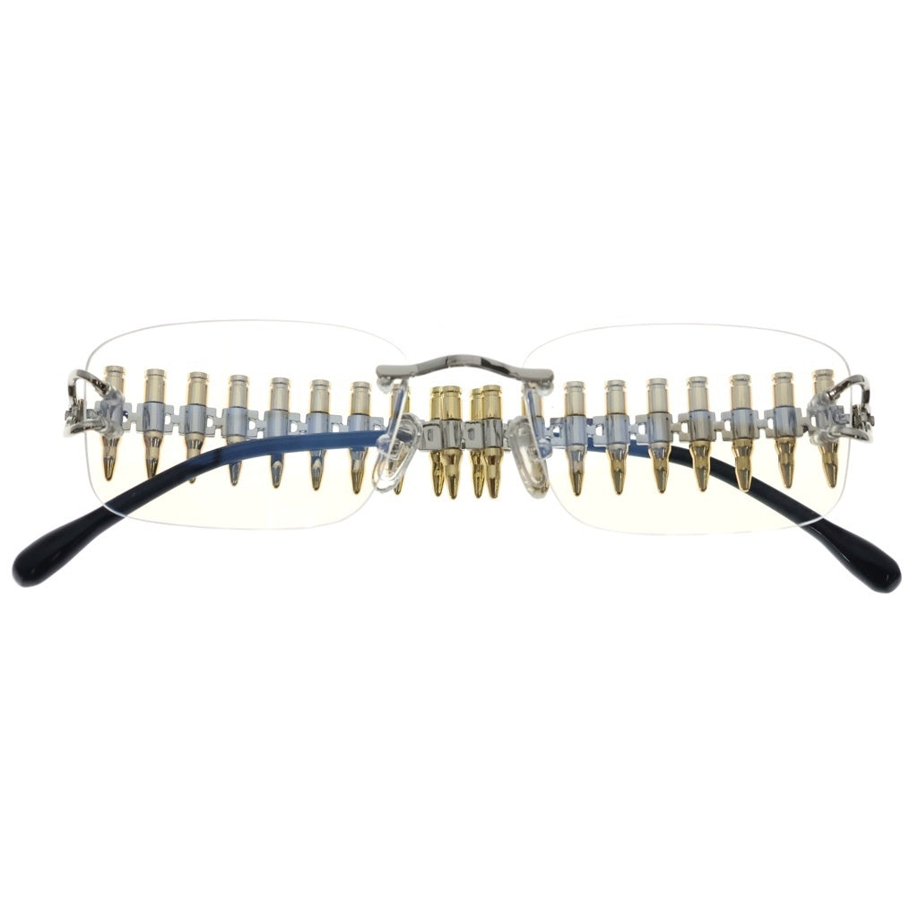 NO BRAND(ノーブランド) FISHINGFORSCALE 【フィッシング フォー スケール】 BULLET FRAMES バレットフレームズ リムレス サングラス アイウェア 眼鏡 ブラック/ゴールド