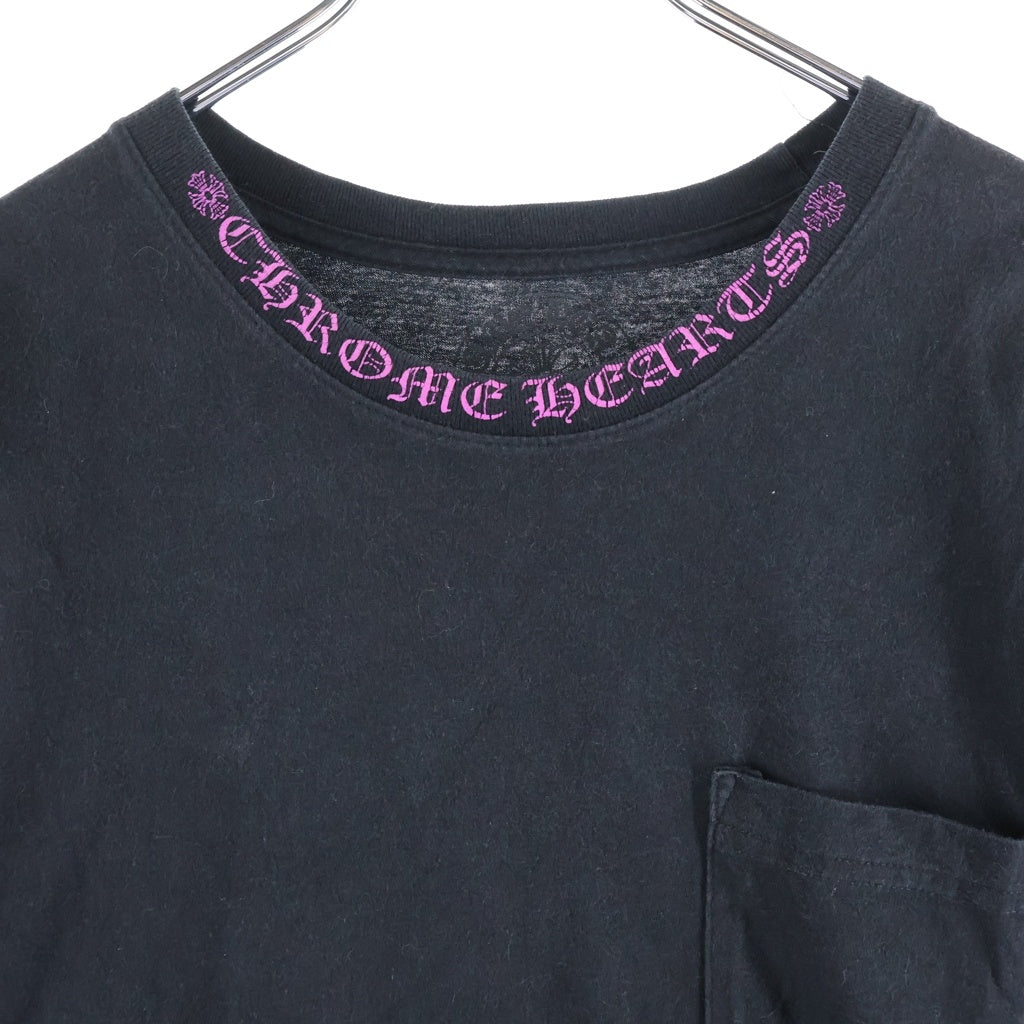 CHROME HEARTS(クロムハーツ) Neck Logo ネックロゴ クルーネック半袖Tシャツカットソー ブラック
