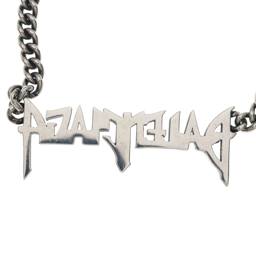 BALENCIAGA(バレンシアガ) Typo Metal ロゴプレートネックレス シルバー