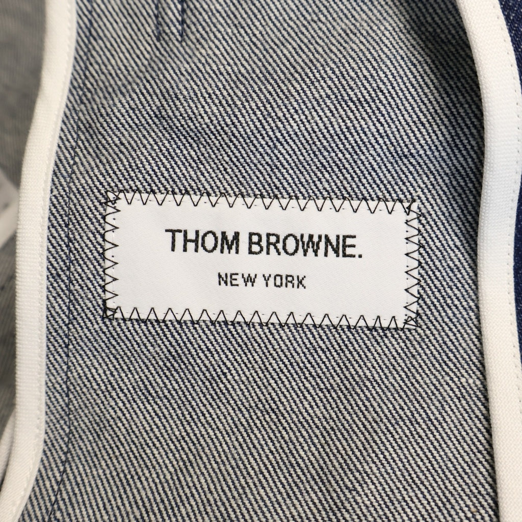 THOM BROWNE(トムブラウン) 21SS クラシック アンコンストラクテッド コットンジャケット インディゴ MJU527A-03028415