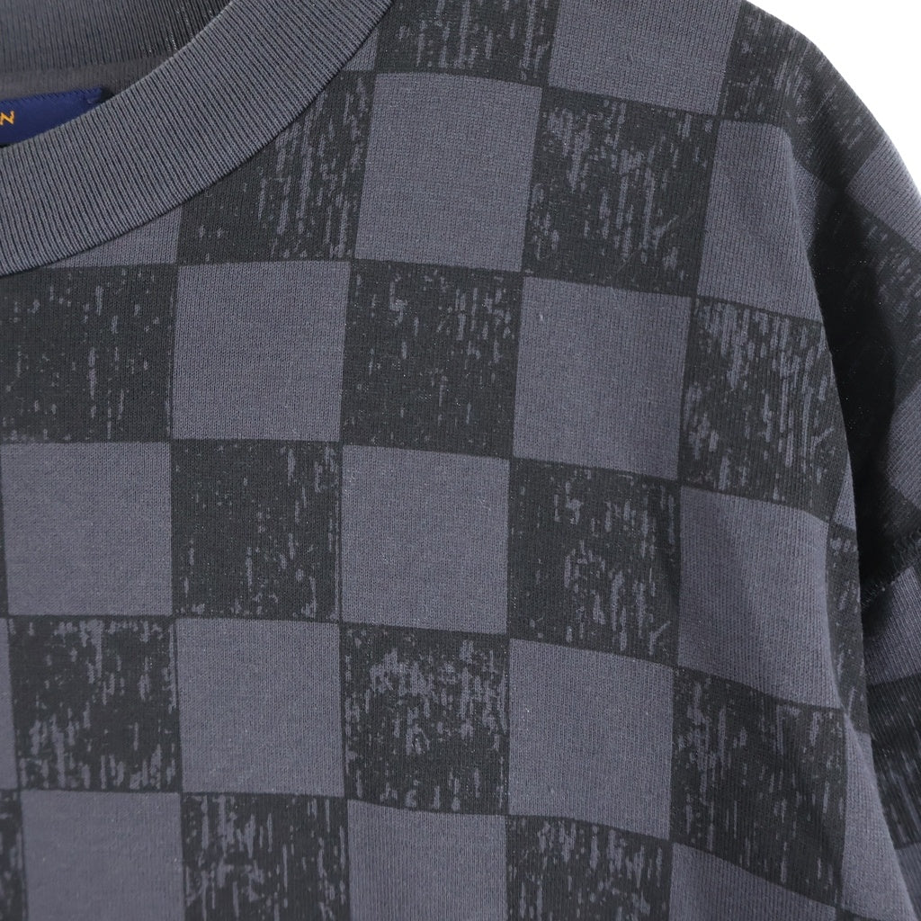 LOUIS VUITTON(ルイヴィトン) ダミエ 総柄 クルーネック半袖Tシャツカットソー ブラック RM2129 NPG HLY32W