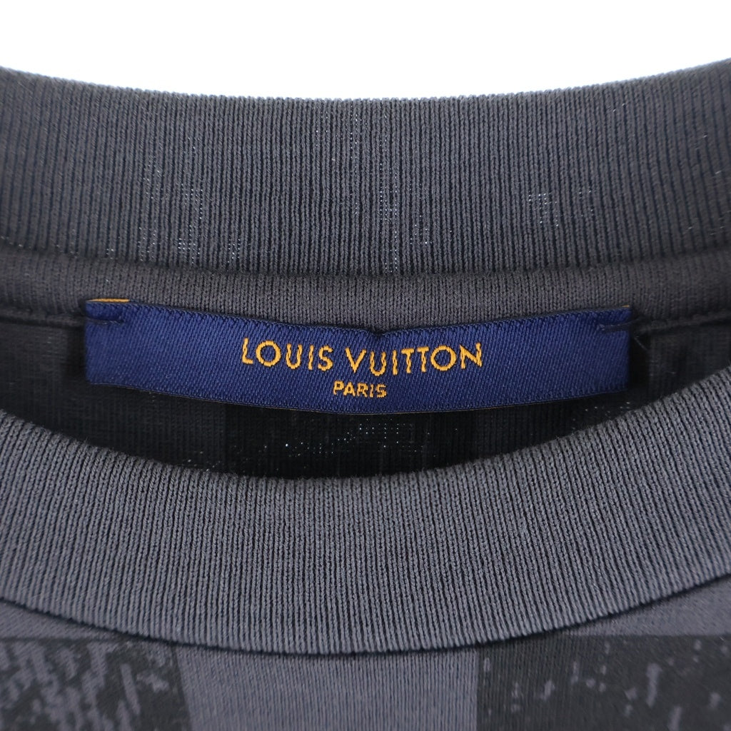 LOUIS VUITTON(ルイヴィトン) ダミエ 総柄 クルーネック半袖Tシャツカットソー ブラック RM2129 NPG HLY32W