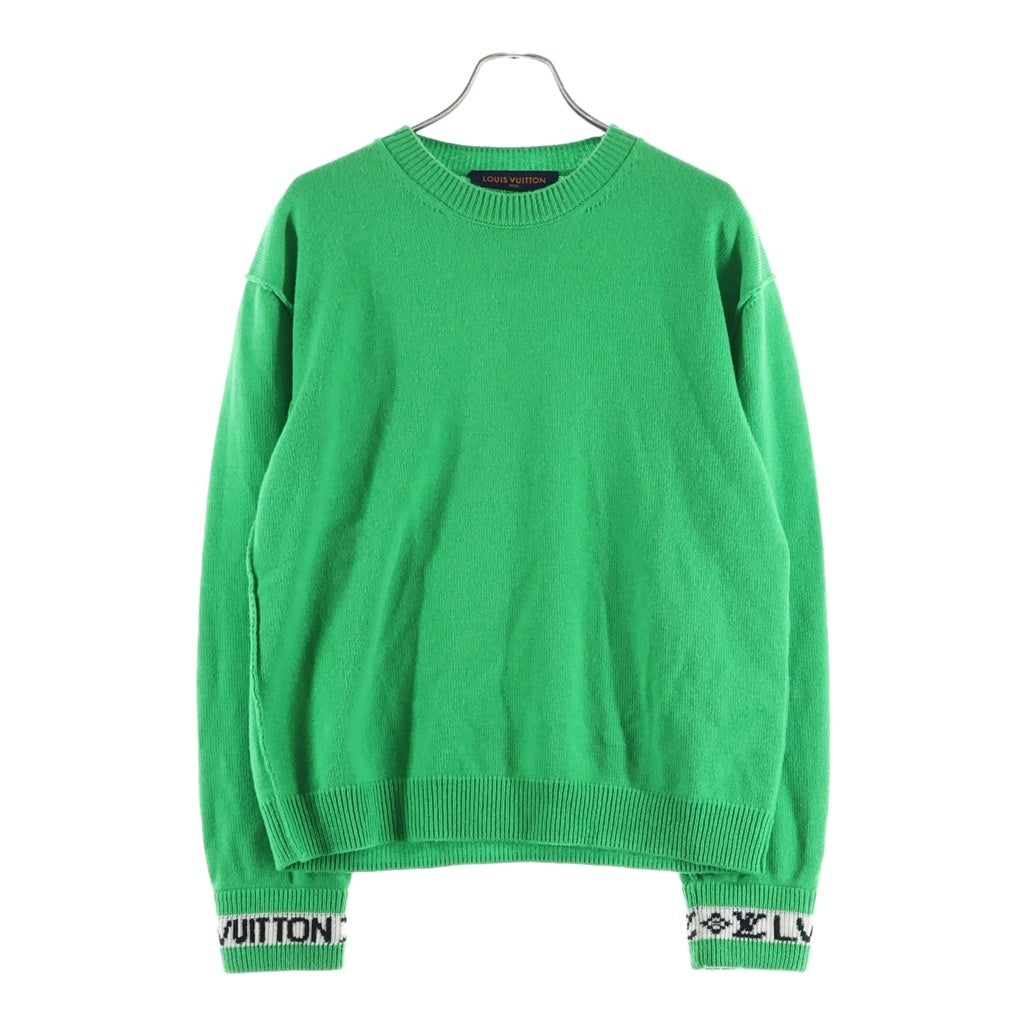 LOUIS VUITTON(ルイヴィトン) 23AW カシミヤインサイドアウトアームロゴ クルーネック長袖ニットセーター グリーン RM231Q GK1 HON44W