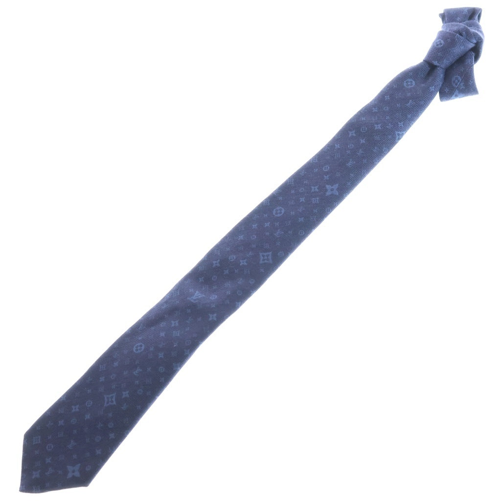 LOUIS VUITTON(ルイヴィトン) タイ クラヴァット モノグラム スターズ 7CM シルク混 ウール混 ネクタイ ネイビー MR3272 M78022
