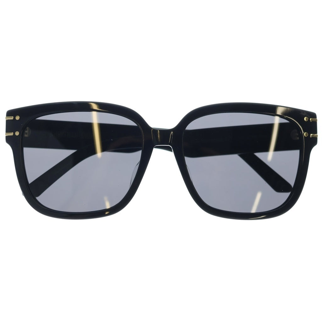 Christian Dior(クリスチャンディオール) SIGNATURE S7F シグネチャー ロゴテンプルサングラス 58□18 145 ブラック/ゴールド レディース