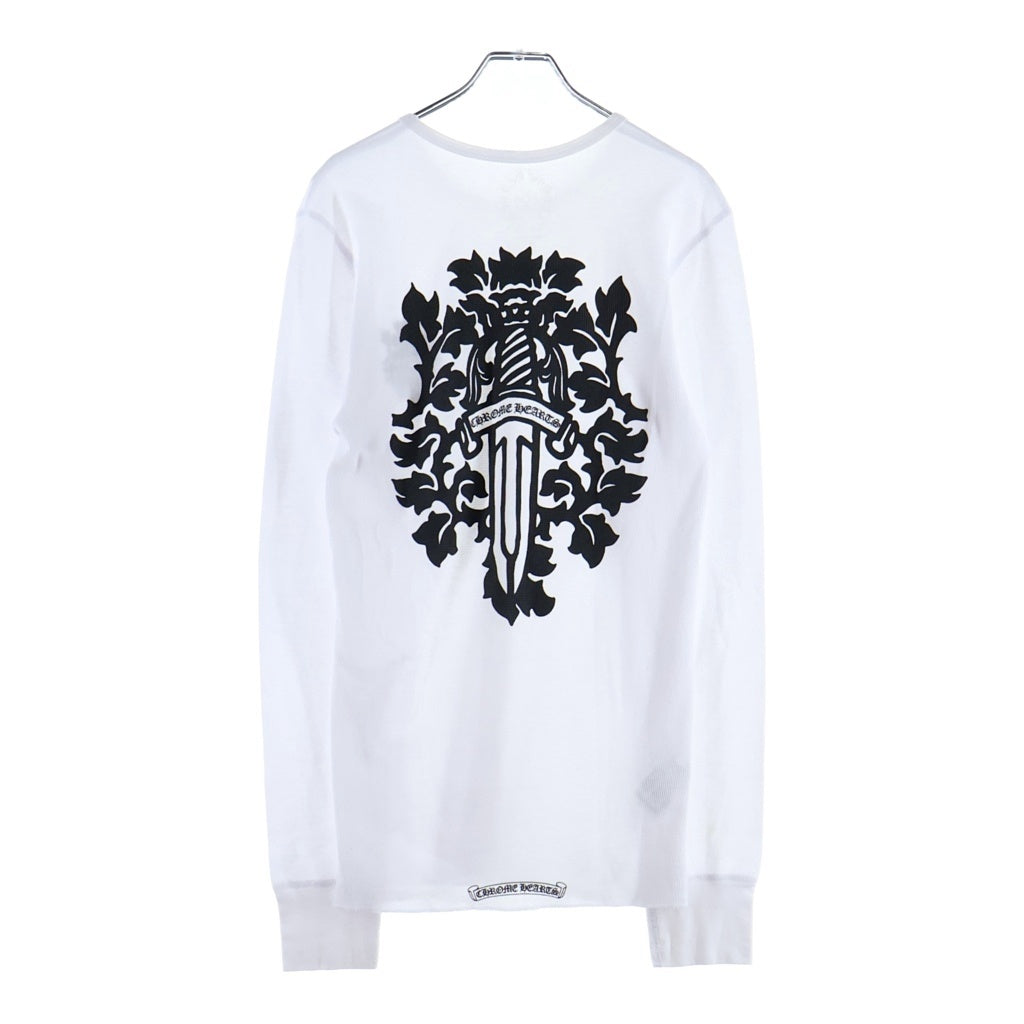CHROME HEARTS(クロムハーツ) 25SS Vine Dagger Print Thermal Long Sleeve Tee ヴァインダガー プリント クルーネックサーマルクルーネック長袖Tシャツカットソー ロンT ホワイト