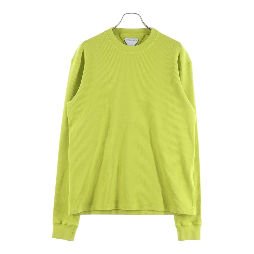 BOTTEGA VENETA(ボッテガヴェネタ) 21SS SWEATER WAFFLE JERSEY OLIVE 649056 VOISO ワッフルジャージー クルーネック長袖Tシャツカットソー ロンT グリーン