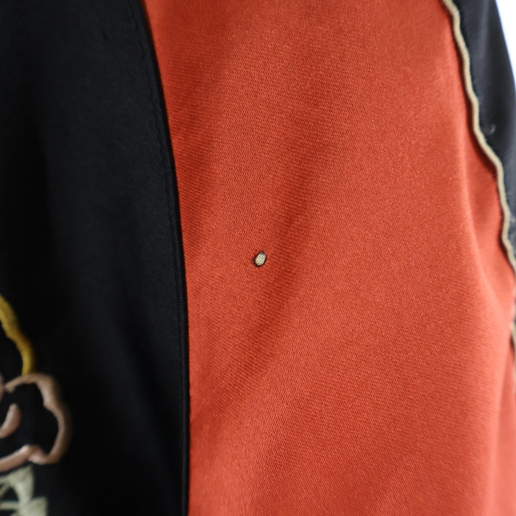 東洋エンタープライズ(トウヨウエンタープライズ) 70S VINTAGE Lucky 7th M品番 TALONジップ チャイナドレス ハワイデザイン リバーシブル スカジャン ブラック/ブルー M18247