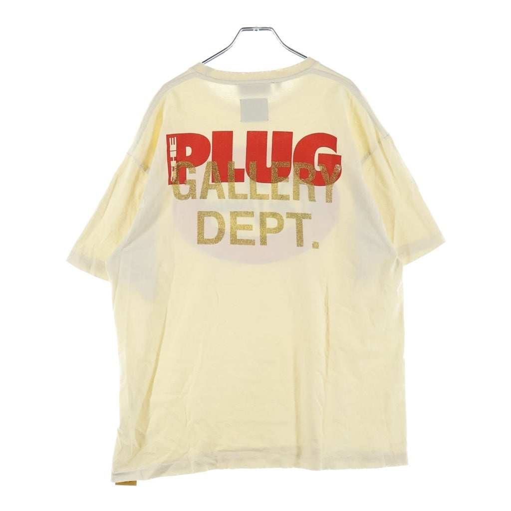 GALLERY DEPT.(ギャラリーデプト) 23SS ×DOC JOHNSON TEE ドックジョンソン ダメージ加工 両面ロゴプリントクルーネック半袖Tシャツカットソー ベージュ