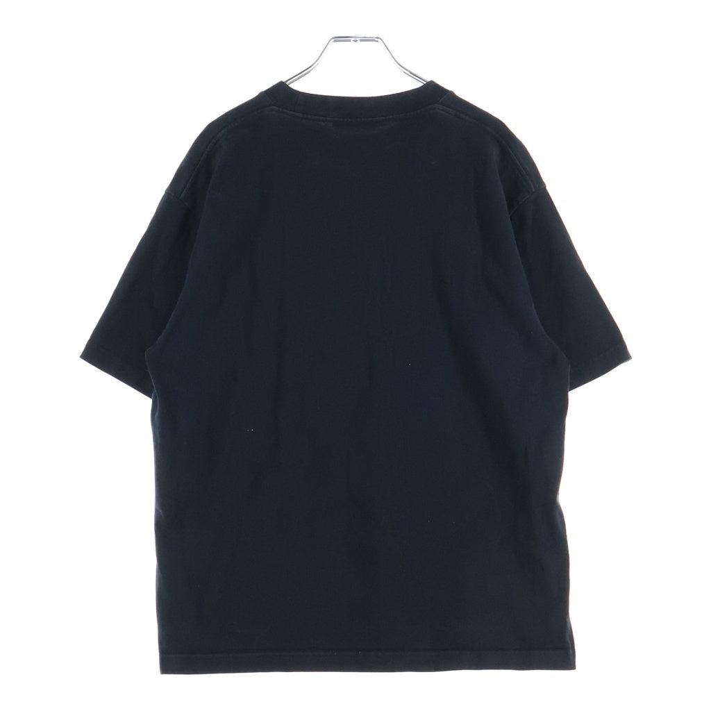 BALENCIAGA(バレンシアガ) 20SS PARIS FLAG REGULAR T-SHIRT 594579 TGV48 パリス フラッグ ロゴ刺繍 クルーネック半袖Tシャツカットソー ブラック