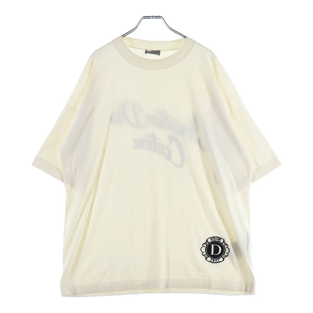 DIOR(ディオール) 24SS Atelier Flocking Logo Print Tee 483M648AT823 アトリエ フロッキーロゴ プリントクルーネック半袖Tシャツカットソー ホワイト