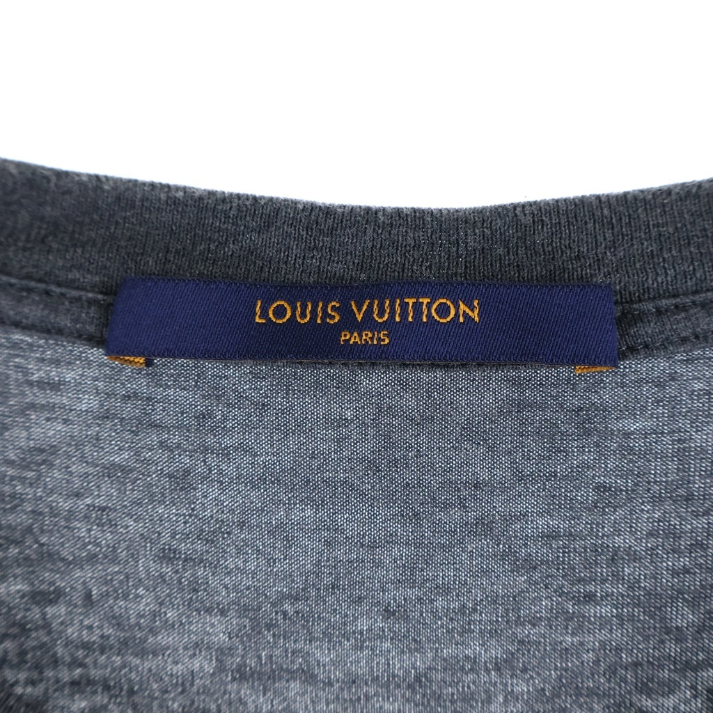 LOUIS VUITTON(ルイヴィトン) 19AW CLASSIC T-SHIRT RM192Q JC8 HAY50W LV サークル ロゴ 刺繍 クルーネック半袖Tシャツカットソー グレー